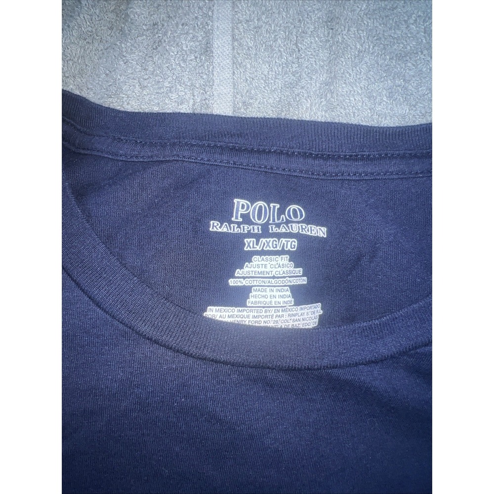 Polo Ralph Lauren T-Shirt Mens XL Blue Logo Cotton Classic‎ Fit Running Pullover - Picture 2 of 7